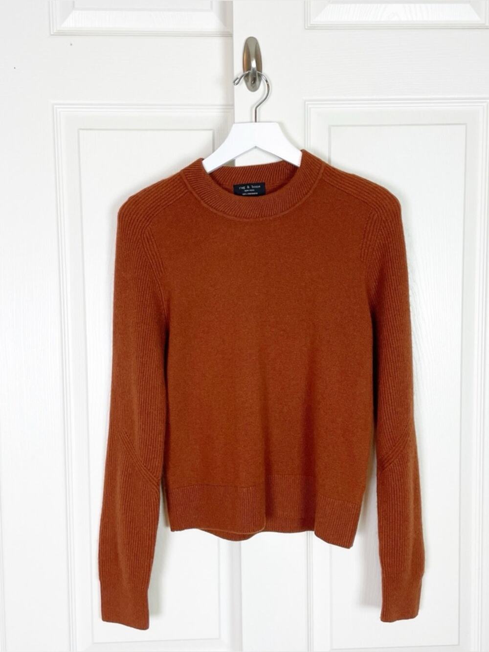 Rag & Bone Logan Rust Cashmere Sweater Crewneck Pullover Sz S